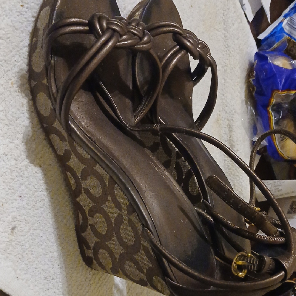 Coach Brown Wedge Shoes